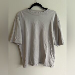 Uniqlo AIRism Cotton Oversized T-Shirt | Half-Sleeve Large White Cream